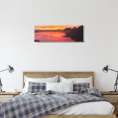 Het prachtige Golden Sunrise-meer op het meer van Canvas Afdruk (Insitu (Slaapkamer))