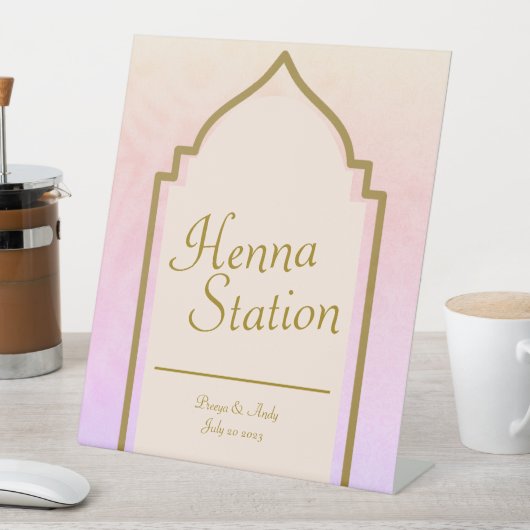Het prachtige Indische station Nights Henna van Ar Reclamebord Met Voetstuk (Insitu)