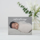 Het prachtige Intro Baby Birth Announcement Briefk Briefkaart (Staand voorkant)
