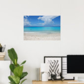 Het prachtige Keniepa Grandi strand op Curaçao Poster (Thuiskantoor)