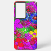 Het prachtige kleurrijke bloemetjespatroon samsung galaxy hoesje (Achterkant)