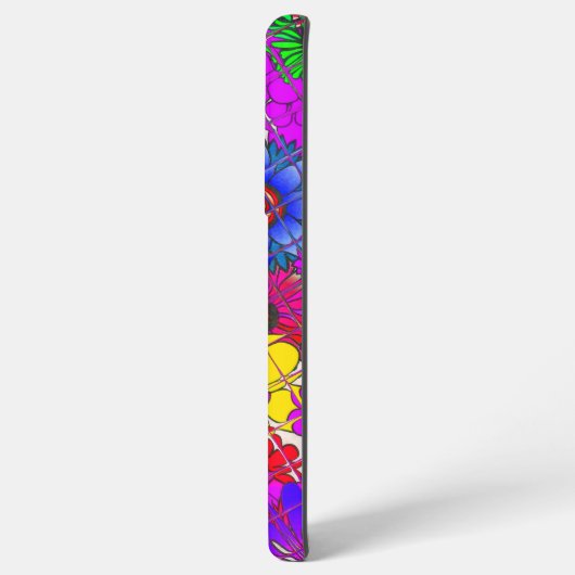 Het prachtige kleurrijke bloemetjespatroon samsung galaxy hoesje (Achterkant horizontaal)