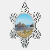 Het prachtige kustlandschap van Oregon Tin Sneeuwvlok Ornament (Rechts)