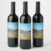 Het prachtige kustlandschap van Oregon Wijn Etiket (Flessen)
