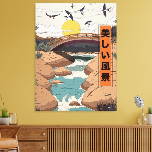 Het prachtige landschap canvas afdruk (Insitu (Woonkamer))