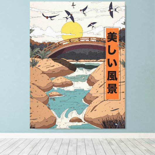 Het prachtige landschap canvas afdruk (Insitu (Houten vloer))