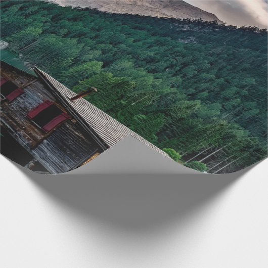 Het prachtige landschap van de berg en het meer in cadeaupapier (Hoek)