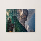 Het prachtige landschap van de berg en het meer in legpuzzel (Horizontaal)