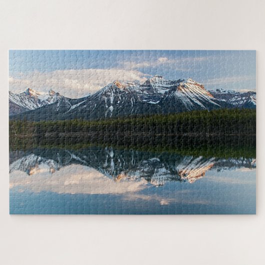 Het prachtige landschap van de rotsbergen reflecte legpuzzel (Horizontaal)