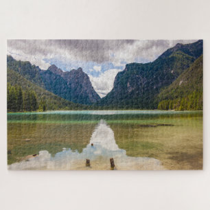 Het prachtige landschap van het meer van Dobbiaco, Legpuzzel
