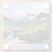 Het prachtige landschapslandschap van IJsland Glazen Onderzetter (Achterkant)