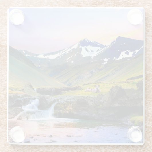 Het prachtige landschapslandschap van IJsland Glazen Onderzetter (Achterkant)