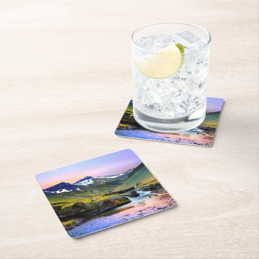 Het prachtige landschapslandschap van IJsland Kartonnen Onderzetters (Insitu)