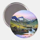 Het prachtige landschapslandschap van IJsland Magneet (Voorkant / Achterkant)