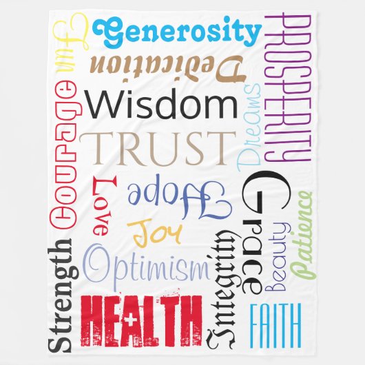 Het prachtige leven maakt gepersonaliseerde woordk fleece deken (Voorkant)