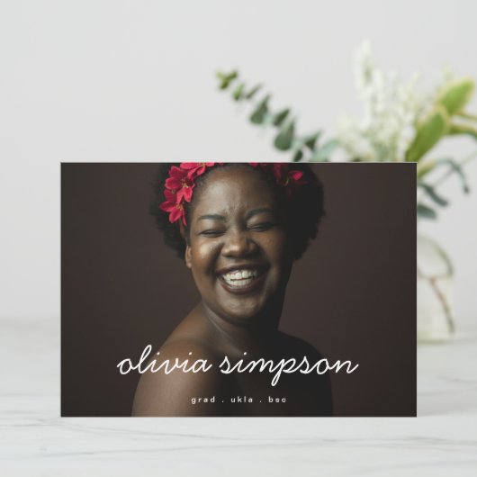 Het prachtige Manuscript Modern Afstudeerder Afstu Aankondiging (Staand voorkant)