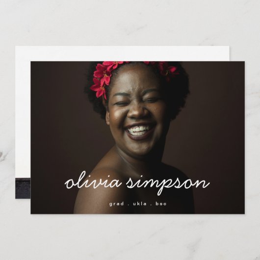 Het prachtige Manuscript Modern Afstudeerder Afstu Aankondiging (Voorkant / Achterkant)