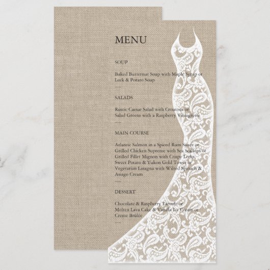 Het prachtige Menu van het Vrijgezellenfeest van d (Voorkant / Achterkant)