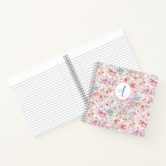 Het prachtige Monogram van het Patroon van de Wate Notitieboek (Binnen)