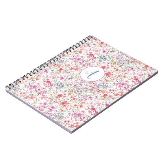 Het prachtige Monogram van het Patroon van de Wate Notitieboek (Linkerzijde)