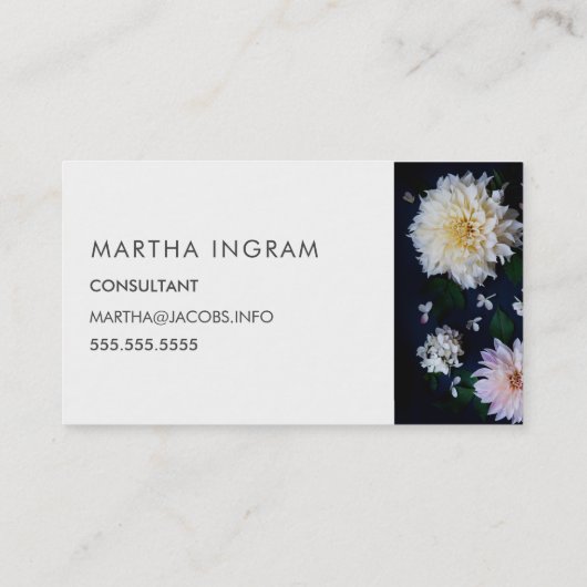 Het prachtige moody dahlia-ontwerp visitekaartje (Achterkant)