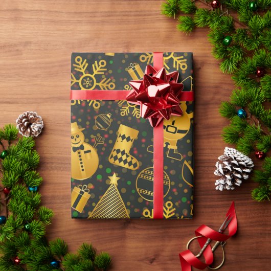 Het prachtige nieuwjaarsontwerp, een sneeuwpopslag cadeaupapier (Feestdagen Geschenken)