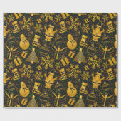 Het prachtige nieuwjaarsontwerp, een sneeuwpopslag cadeaupapier (Vlak)