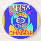 Het prachtige ontwerp van het citaat van de Tekst  Zandsteen Onderzetter (Voorkant)