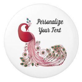 Het prachtige Peacock Decor personaliseren Keramische Knop
