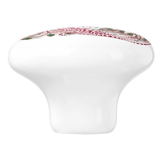 Het prachtige Peacock Decor personaliseren Keramische Knop (Zijkant)