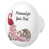 Het prachtige Peacock Decor personaliseren Keramische Knop (Rechts)