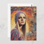 Het prachtige Retro Lady schilderij Briefkaart (Voorkant / Achterkant)