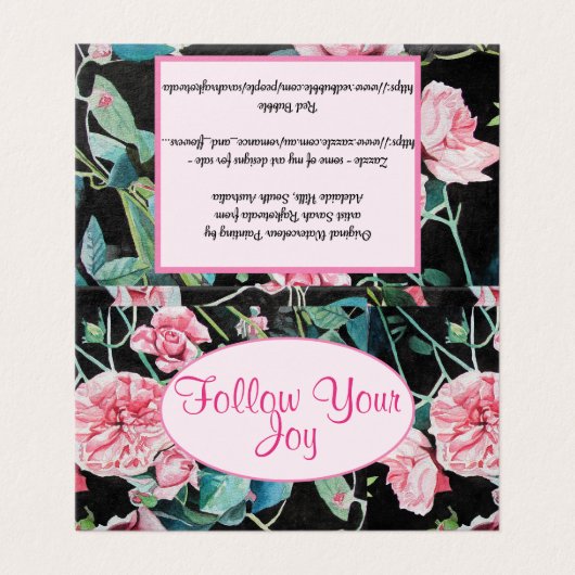 Het prachtige Rozenroze Roos volgt uw Joy Kaart (Buitenkant ongevouwen)