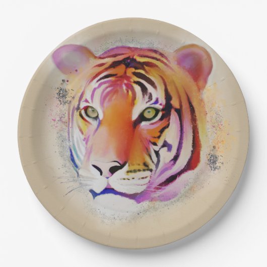 Het prachtige schilderij van de Kleurrijke Waterve Papieren Bordje (Voorkant)