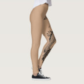 Het prachtige Tattoo van de Draak in de Achtergron Leggings (Rechts)