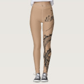 Het prachtige Tattoo van de Draak in de Achtergron Leggings (Voorkant)