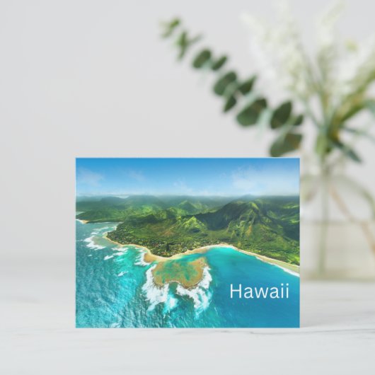 Het prachtige Uitzicht van Hawaii Beach en Ocean I Feestdagenkaart (Staand voorkant)