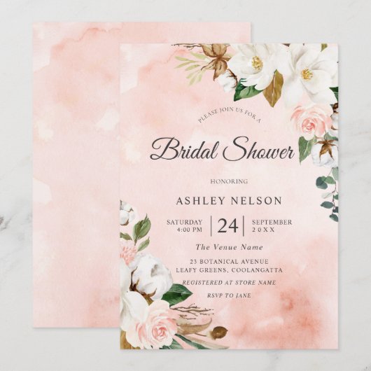 Het prachtige Vrijgezellenfeest van Blush & White  Kaart (Voorkant / Achterkant)