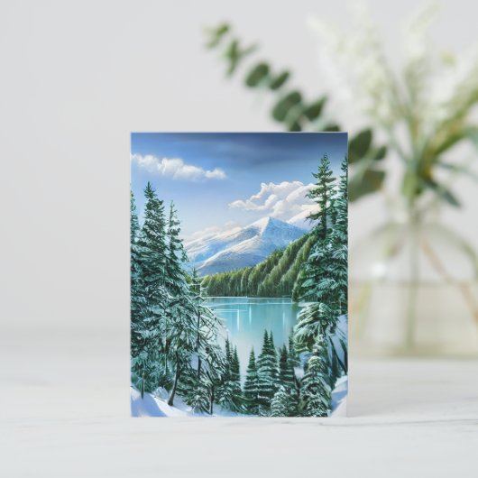 Het prachtige winterhemelbergmeer briefkaart (Staand voorkant)