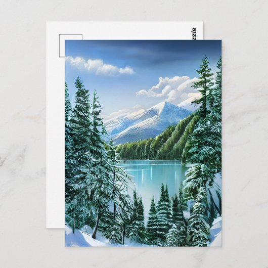 Het prachtige winterhemelbergmeer briefkaart (Voorkant / Achterkant)