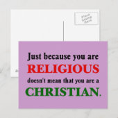 Het praktiseren van religie is geen christelijke p briefkaart (Voorkant / Achterkant)