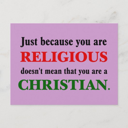 Het praktiseren van religie is geen christelijke p briefkaart (Voorkant)