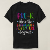 Het pre-K Adventure van de Leeraar begint Eerste D T-shirt (Design voorkant)