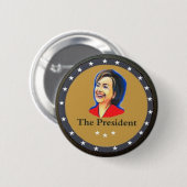 Het President: Hillary Clinton Ronde Button 5,7 Cm (Voorkant /achterkant)