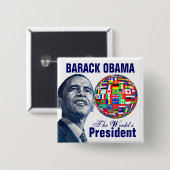 Het President van de wereld Vierkante Button 5,1 Cm (Voorkant /achterkant)