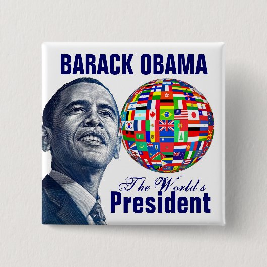 Het President van de wereld Vierkante Button 5,1 Cm (Voorkant)