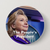 Het President van het volk: Hillary 2016 Ronde Button 7,6 Cm (Voorkant)