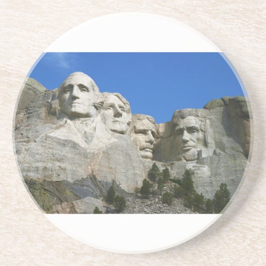 Het presidentiële monument van Mount Rushmore Zandsteen Onderzetter (Voorkant)