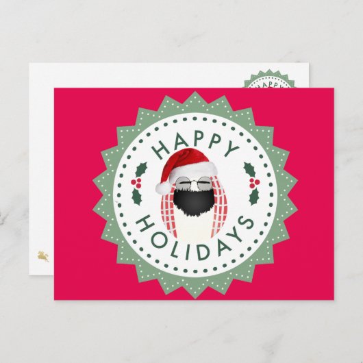 Het prettige feestdagen (plural:) Koele rood van (Voorkant / Achterkant)