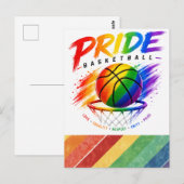 Het Pride Basketbal Regenboog Thema Design Briefkaart (Voorkant / Achterkant)